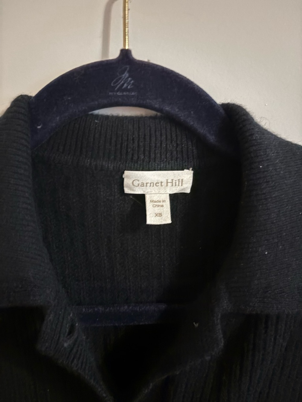 Garnet Hill 100% Cashmere, Cozy Black Button-Up Knit Cardigan, Size XS - Picture 2 of 4
